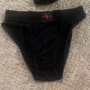 Men's high waist Black Briefs